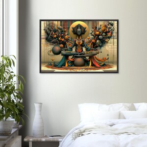 Black Spiritual Wall Art Framed, Tarry, African American Meditation Art Print, Afrocentric Decor, Ready to Hang image 6