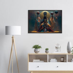 Black Church Art Framed, Watch Night, African American Spiritual Wall Art Print, Afrocentric Decor, Ready to Hang image 6