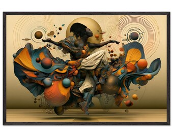 Black Dancer Framed Wall Art, Glory, African American Spiritual Art Print, Afrocentric Living Room Decor, Ready to Hang