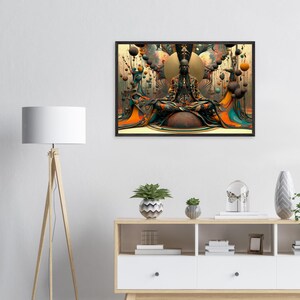 Arte de parede emoldurada afrocentrada, Selah, impressão de arte de meditação negra, decoração espiritual afro-americana, pronta para pendurar. imagem 3