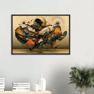 Inramad väggkonst med svart dansare, Glory, afroamerikansk andlig konsttryck, afrocentrisk vardagsrumsdekor, redo att hängas bild 3
