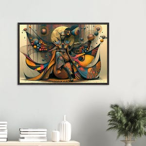Black Art Framed Print, Anointed, African American Spiritual Wall Art, Gold and Bronze Afrocentric Decor, Ready to Hang image 3