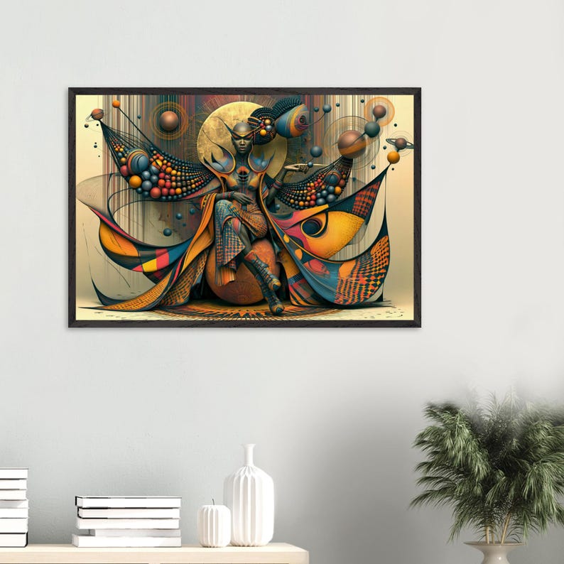 Black Art Framed Print, Anointed, African American Spiritual Wall Art, Gold and Bronze Afrocentric Decor, Ready to Hang image 3