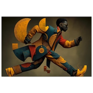 Black Dancer Wall Art, Palimpsest Figure Print, African American Decor, Giclee Fine Art Print