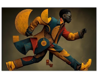 Black Dancer Wall Art, Palimpsest Figure Print, African American Decor, Giclee Fine Art Print