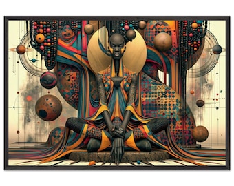 Ingelijste wanddecoratie met Afro-Amerikaanse thema's: De rouwbank, gebedskunstprint uit een zwarte kerk, Afrocentrische spirituele decoratie, klaar om op te hangen.