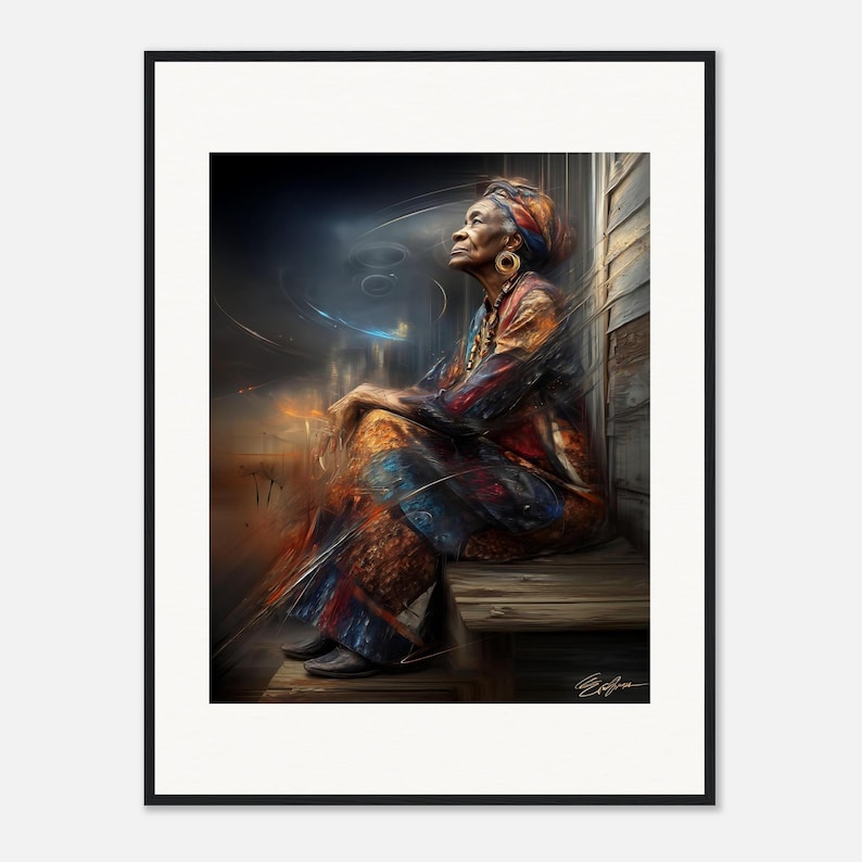 Gullah Geechee Wall Art, Blue Hour Porch Framed Print, African American Lowcountry Decor image 2