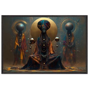 Black Woman Wall Art Framed, Church Mother, African American Spiritual Art Print, Afrocentric Decor, Ready to Hang