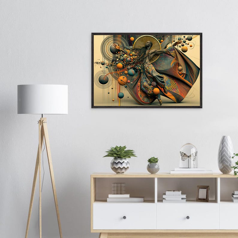 Black Praise Dance Wall Art Framed, Praise Break, African American Gospel Art Print, Afro Surreal Decor, Ready to Hang image 4