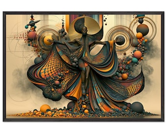Ingelijste wanddecoratie met een spiritueel thema: Hosanna, Afro-Amerikaanse gospelkunstprint, Afro-surrealistische zwarte kunstdecoratie, klaar om op te hangen.