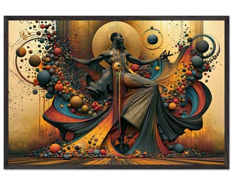Ingelijste wanddecoratie met lofzang en dans uit een zwarte kerk, The Shouting Ground, Afro-Amerikaanse spirituele kunstprint, Afrocentrische decoratie, klaar om op te hangen.