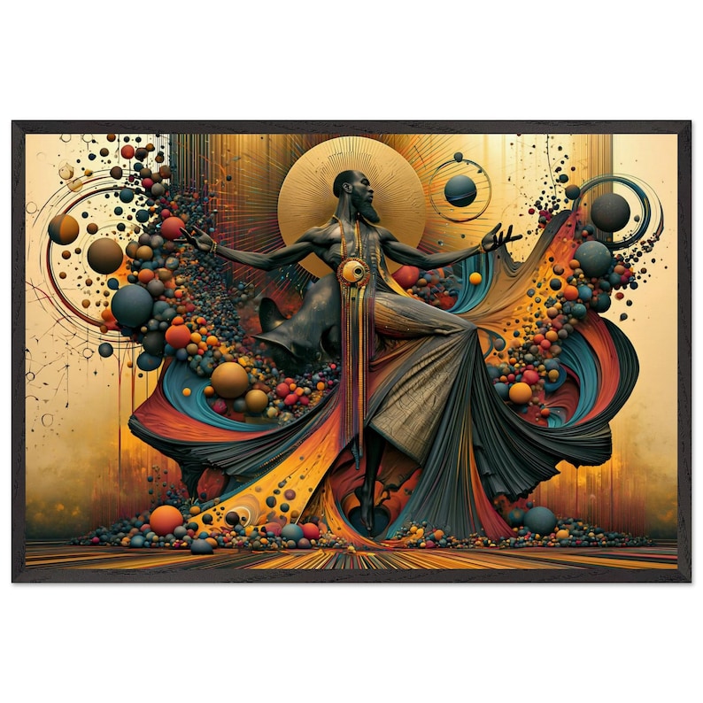 Black Church Praise Dance Framed Wall Art, The Shouting Ground, African American Spiritual Art Print, Afrocentric Decor, Ready to Hang image 1
