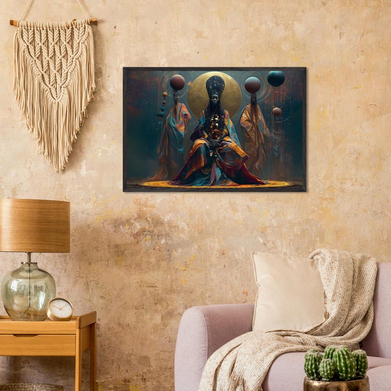 Black Church Art Framed, Watch Night, African American Spiritual Wall Art Print, Afrocentric Decor, Ready to Hang image 4