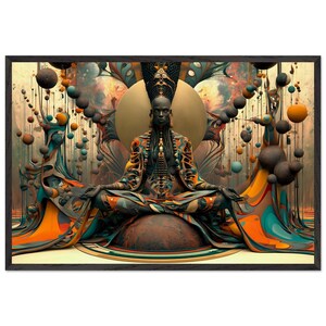 Arte de parede emoldurada afrocentrada, Selah, impressão de arte de meditação negra, decoração espiritual afro-americana, pronta para pendurar. imagem 1