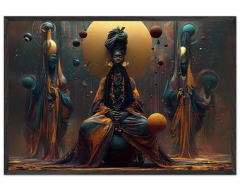 Ingelijste muurdecoratie voor een Afro-Amerikaanse kerk, De Amenhoek, Zwarte kunstprint, Afrocentrische gospeldecoratie, klaar om op te hangen.