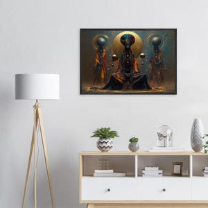 Black Woman Wall Art Framed, Church Mother, African American Spiritual Art Print, Afrocentric Decor, Ready to Hang image 3