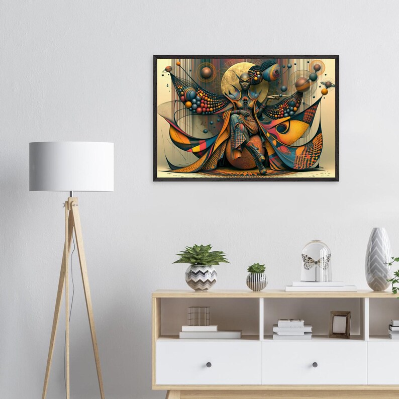 Black Art Framed Print, Anointed, African American Spiritual Wall Art, Gold and Bronze Afrocentric Decor, Ready to Hang image 2