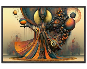 Ingelijste zwarte kunst, zegen, Afro-Amerikaanse spirituele muurdecoratie, Afrocentrische woonkamerdecoratie, klaar om op te hangen.
