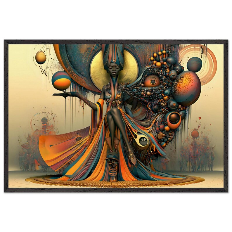 Framed Black Art, Benediction, African American Spiritual Wall Art Print, Afrocentric Living Room Decor, Ready to Hang image 1
