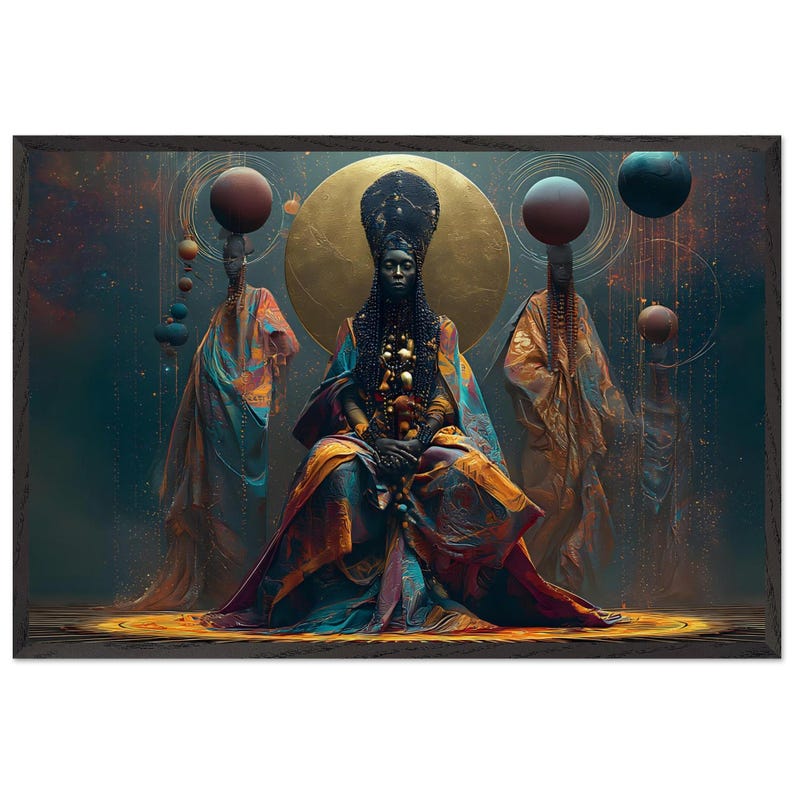Black Church Art Framed, Watch Night, African American Spiritual Wall Art Print, Afrocentric Decor, Ready to Hang image 1