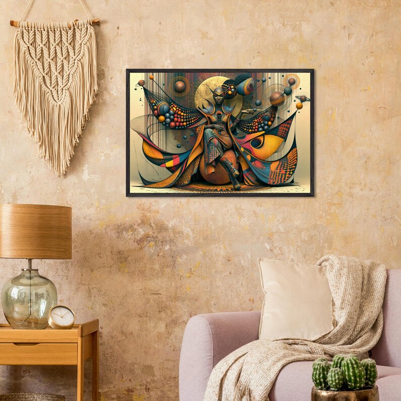 Black Art Framed Print, Anointed, African American Spiritual Wall Art, Gold and Bronze Afrocentric Decor, Ready to Hang image 5