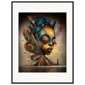 Black Woman Wall Art, The Uncontained, Surreal Framed Print, African American Decor image 1