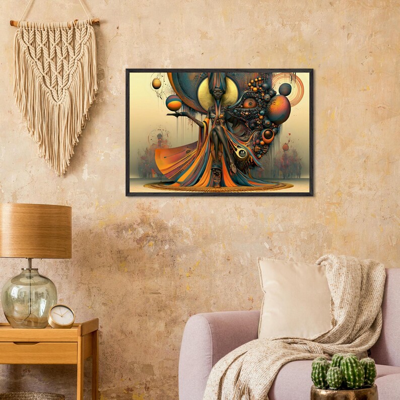 Framed Black Art, Benediction, African American Spiritual Wall Art Print, Afrocentric Living Room Decor, Ready to Hang image 6