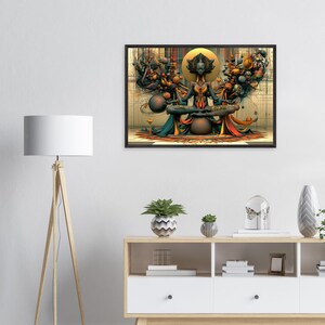 Black Spiritual Wall Art Framed, Tarry, African American Meditation Art Print, Afrocentric Decor, Ready to Hang image 3