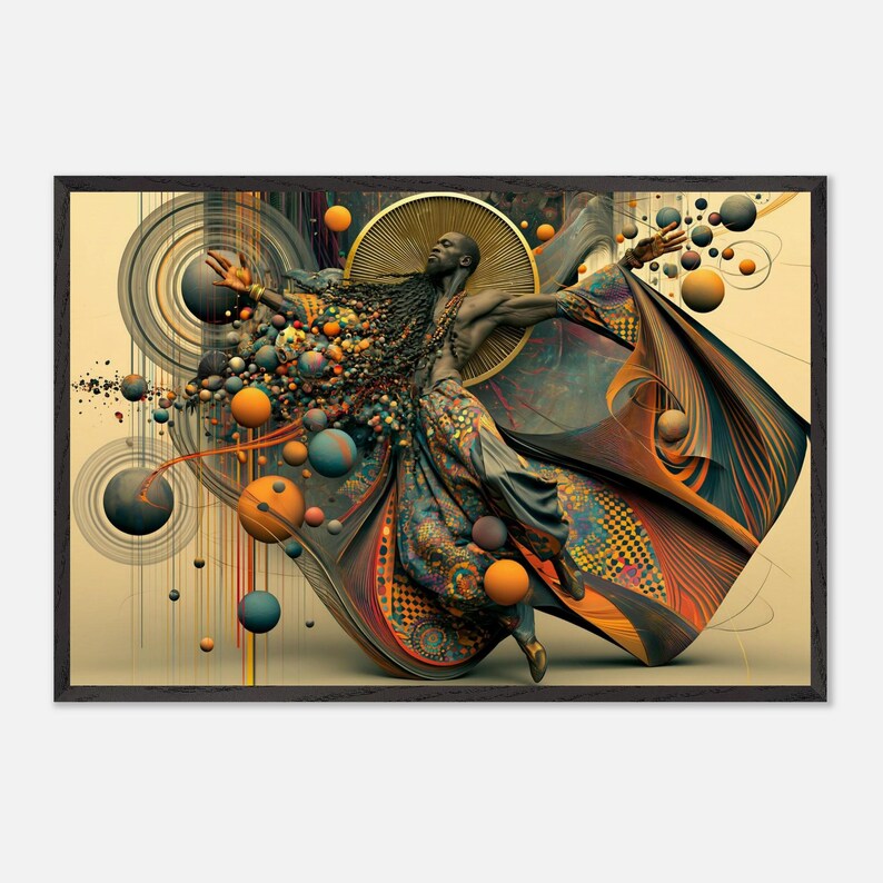 Black Praise Dance Wall Art Framed, Praise Break, African American Gospel Art Print, Afro Surreal Decor, Ready to Hang image 5