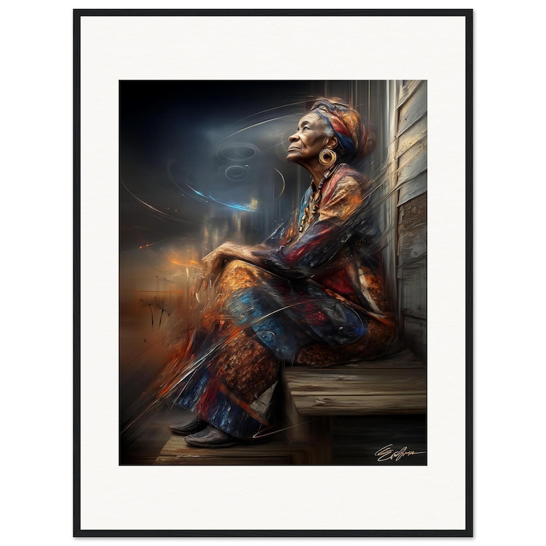 Gullah Geechee Wall Art, Blue Hour Porch Framed Print, African American Lowcountry Decor image 1