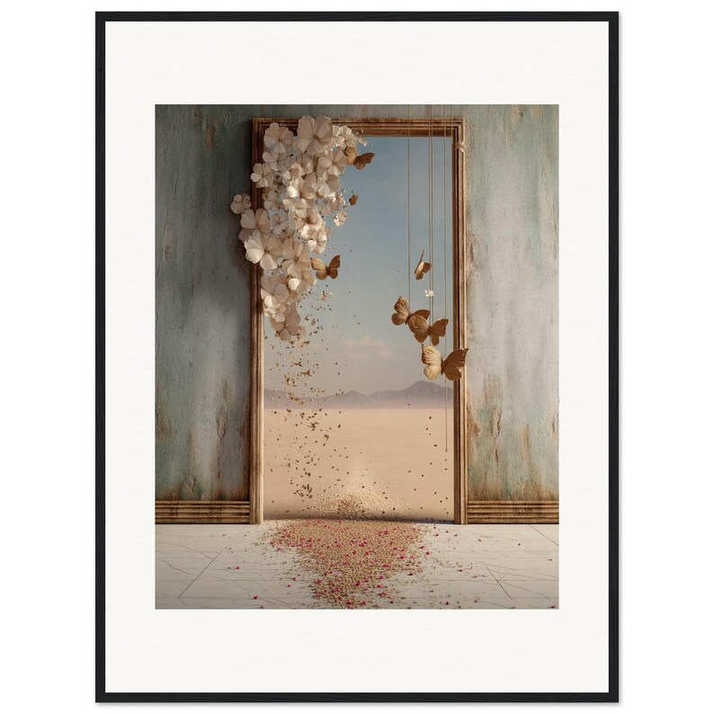 White Blossom Wall Art, The Blossom Door Framed Print, Dreamy Boho Desert Decor image 1