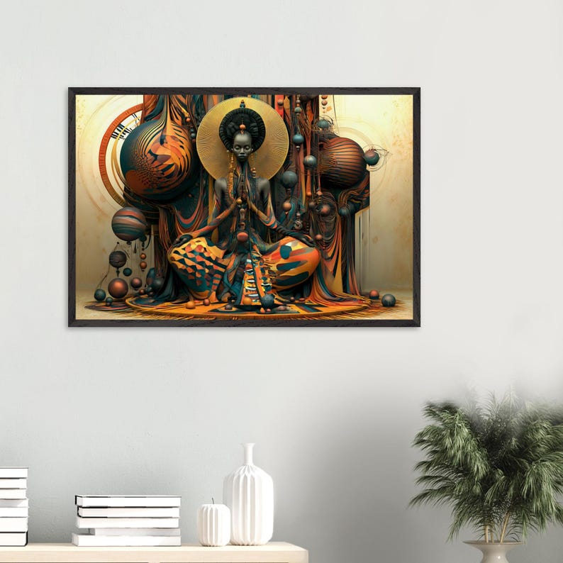 Black Church Wall Art Framed, The Altar Call, African American Prayer Art Print, Afrocentric Gold Decor, Ready to Hang image 6