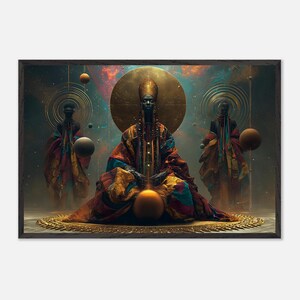 Tableau encadré noir, Les Aînés, Estampe représentant les ancêtres afro-américains, Décoration spirituelle afrocentrique, Prêt à accrocher image 6