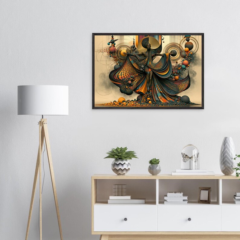 Black Spiritual Framed Wall Art, Hosanna, African American Gospel Art Print, Afro Surreal Black Art Decor, Ready to Hang image 3