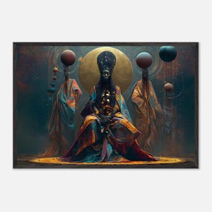 Black Church Art Framed, Watch Night, African American Spiritual Wall Art Print, Afrocentric Decor, Ready to Hang image 3