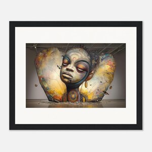 Black Woman Wall Art, The Quiet Monument, Surreal Framed Print, African American Decor image 2