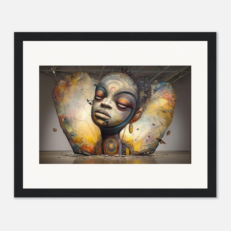 Black Woman Wall Art, The Quiet Monument, Surreal Framed Print, African American Decor image 2