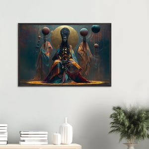 Black Church Art Framed, Watch Night, African American Spiritual Wall Art Print, Afrocentric Decor, Ready to Hang image 2