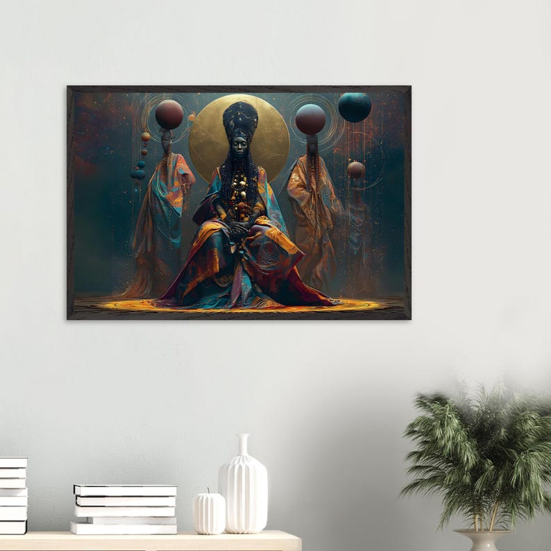 Black Church Art Framed, Watch Night, African American Spiritual Wall Art Print, Afrocentric Decor, Ready to Hang image 2