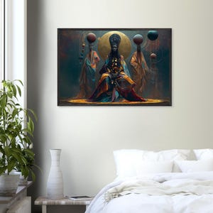 Black Church Art Framed, Watch Night, African American Spiritual Wall Art Print, Afrocentric Decor, Ready to Hang image 5