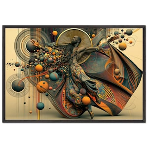 Black Praise Dance Wall Art Framed, Praise Break, African American Gospel Art Print, Afro Surreal Decor, Ready to Hang