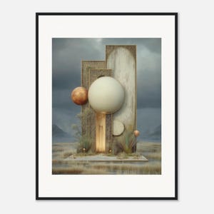 Planet Wall Art, The Quiet Planets Framed Print, Dreamy Boho Landscape Decor image 2