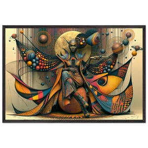 Black Art Framed Print, Anointed, African American Spiritual Wall Art, Gold and Bronze Afrocentric Decor, Ready to Hang image 1