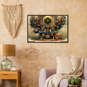 Black Spiritual Wall Art Framed, Tarry, African American Meditation Art Print, Afrocentric Decor, Ready to Hang image 5