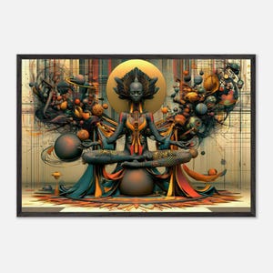 Black Spiritual Wall Art Framed, Tarry, African American Meditation Art Print, Afrocentric Decor, Ready to Hang image 2