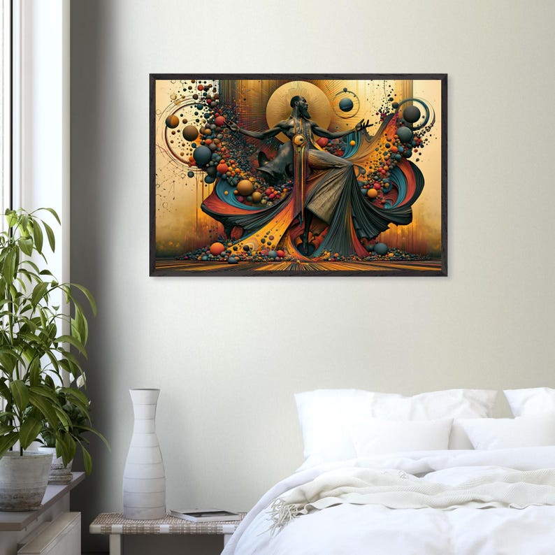 Black Church Praise Dance Framed Wall Art, The Shouting Ground, African American Spiritual Art Print, Afrocentric Decor, Ready to Hang image 4
