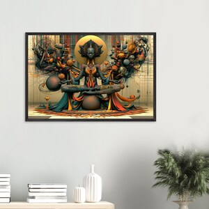 Black Spiritual Wall Art Framed, Tarry, African American Meditation Art Print, Afrocentric Decor, Ready to Hang image 4