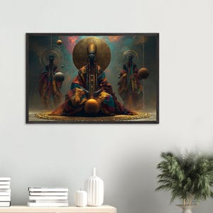 Tableau encadré noir, Les Aînés, Estampe représentant les ancêtres afro-américains, Décoration spirituelle afrocentrique, Prêt à accrocher image 4