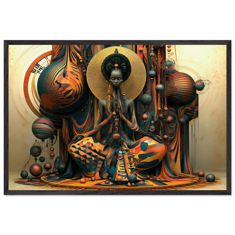 Black Church Wall Art Framed, The Altar Call, African American Prayer Art Print, Afrocentric Gold Decor, Ready to Hang image 1