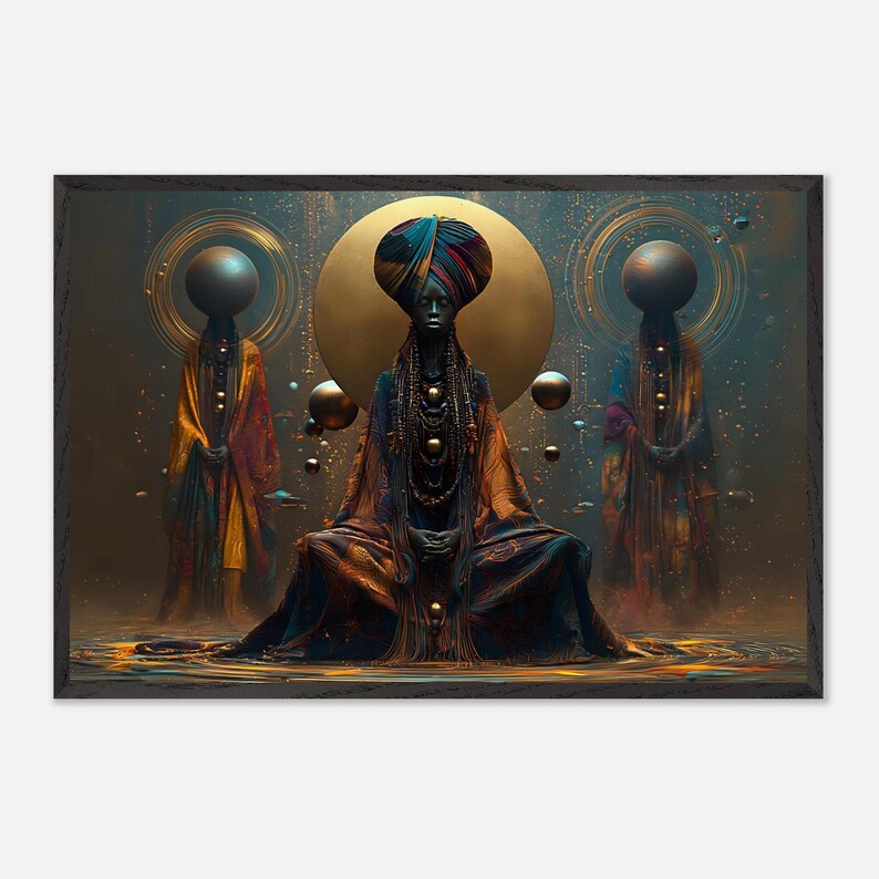 Black Woman Wall Art Framed, Church Mother, African American Spiritual Art Print, Afrocentric Decor, Ready to Hang image 5